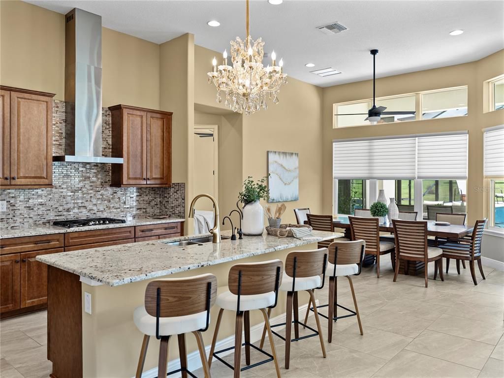 Chandelier, Dining room, Interior, Kitchen, Recessed Lighting, Water