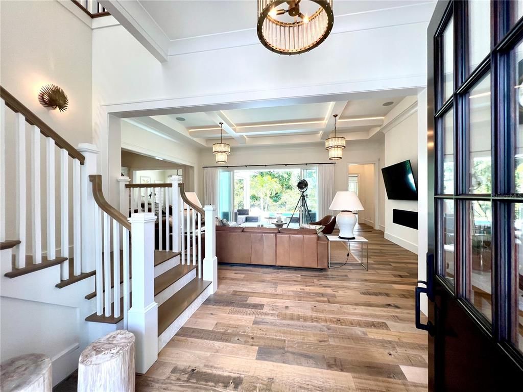 Chandelier, Interior, Pendant Lights, Wood Texture Flooring