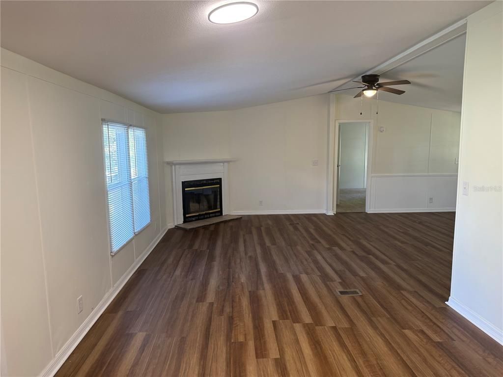 Empty room, Fireplace, Interior, Wood Texture Flooring