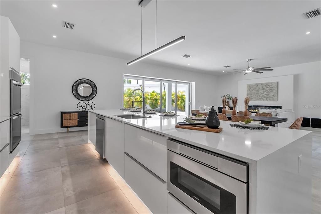 Interior, Kitchen, Pendant Lights, Recessed Lighting, Stainless Steel Appliances
