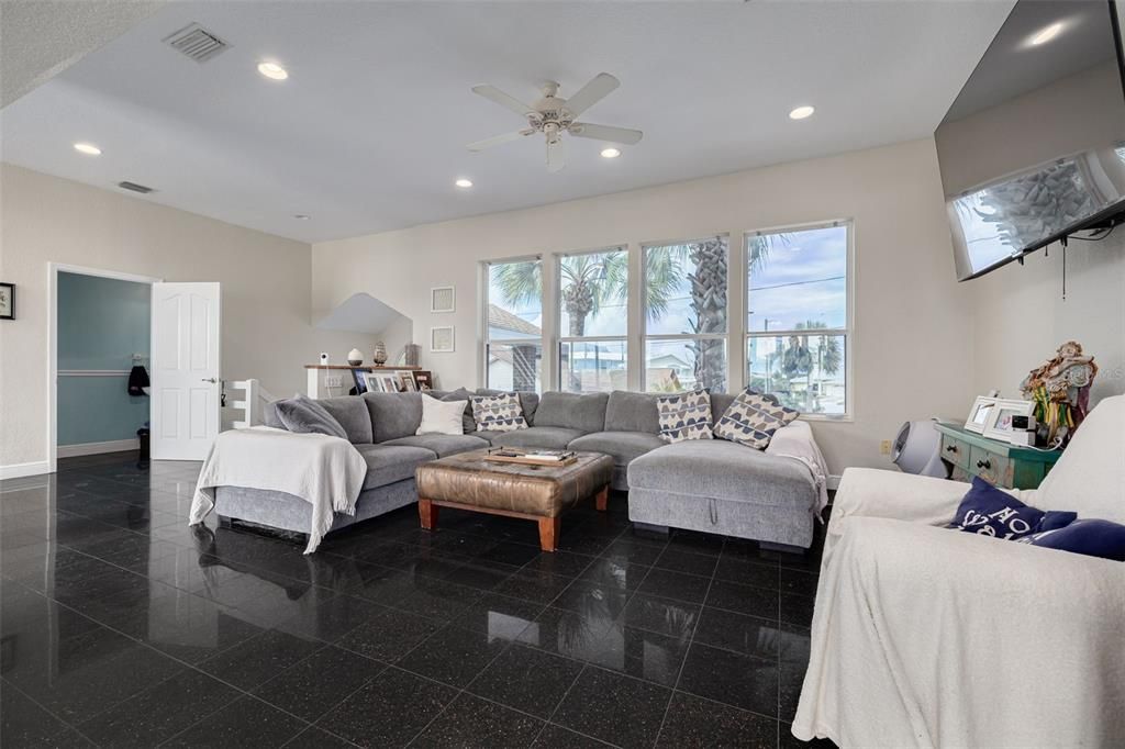 Interior, Living room, Recessed Lighting