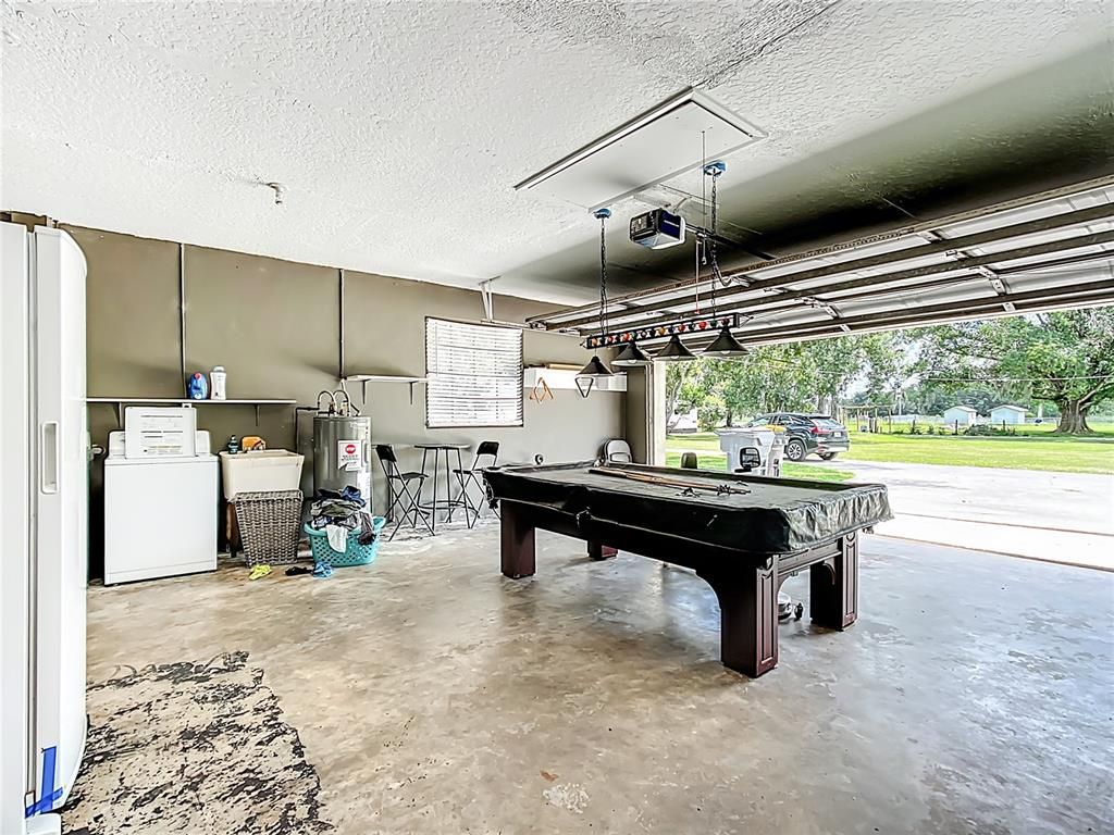 Billiard Table, Game Room, Garage, Interior, Washer