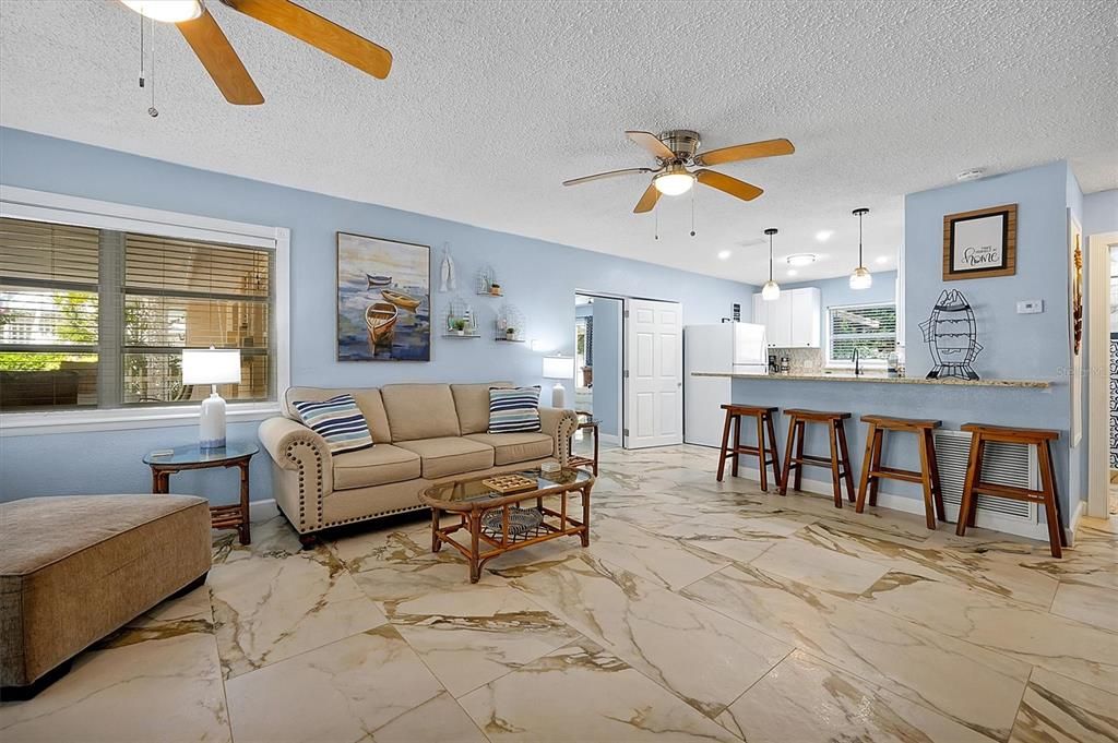 Interior, Kitchen, Living room, Marble, Pendant Lights