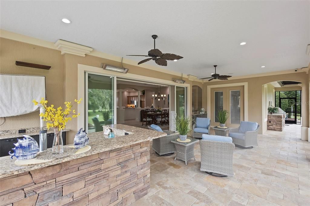Exterior, Outdoor Kitchen, Recessed Lighting