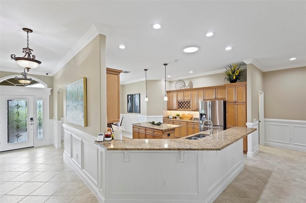 Interior, Kitchen, Pendant Lights, Recessed Lighting, Stainless Steel Appliances