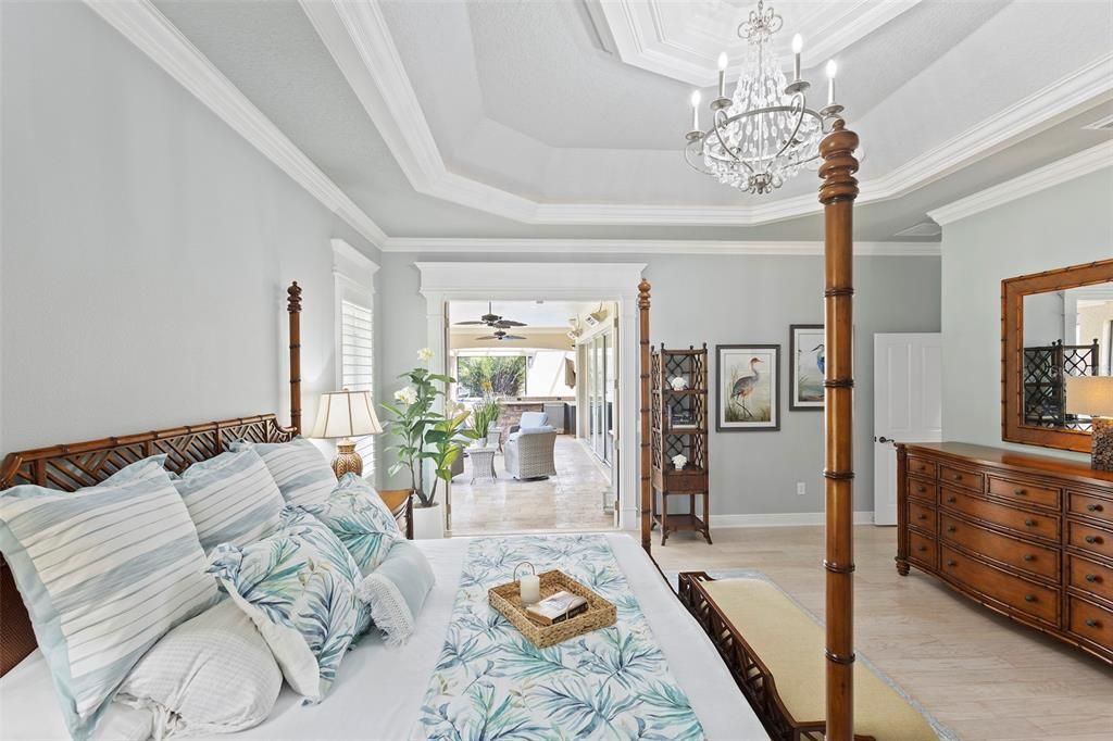 Bedroom, Chandelier, Interior, Wood Texture Flooring