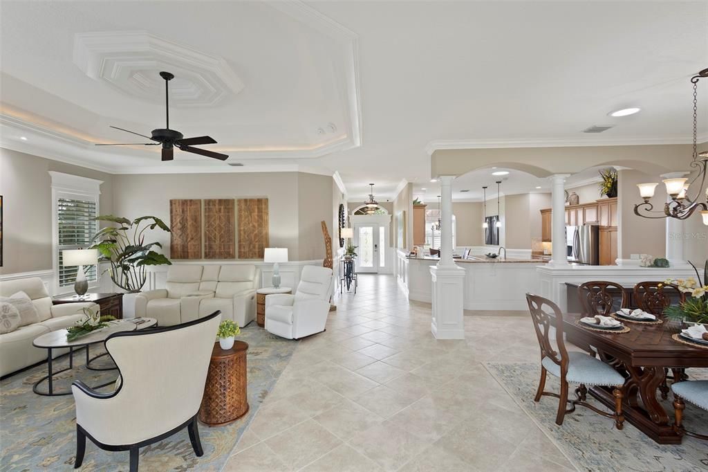 Dining room, Interior, Kitchen, Living room, Pendant Lights, Recessed Lighting