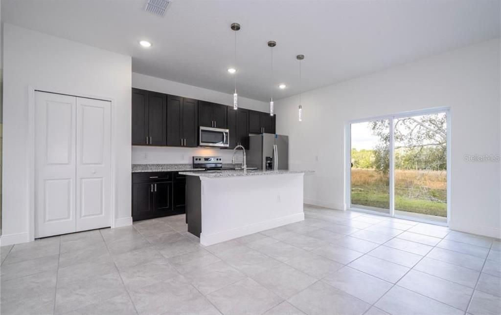 Interior, Kitchen, Pendant Lights, Recessed Lighting, Stainless Steel Appliances