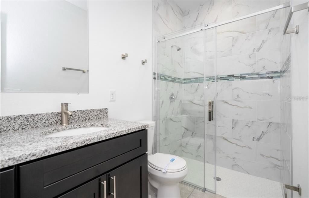 Bathroom, Glass Shower, Interior, Marble Walls