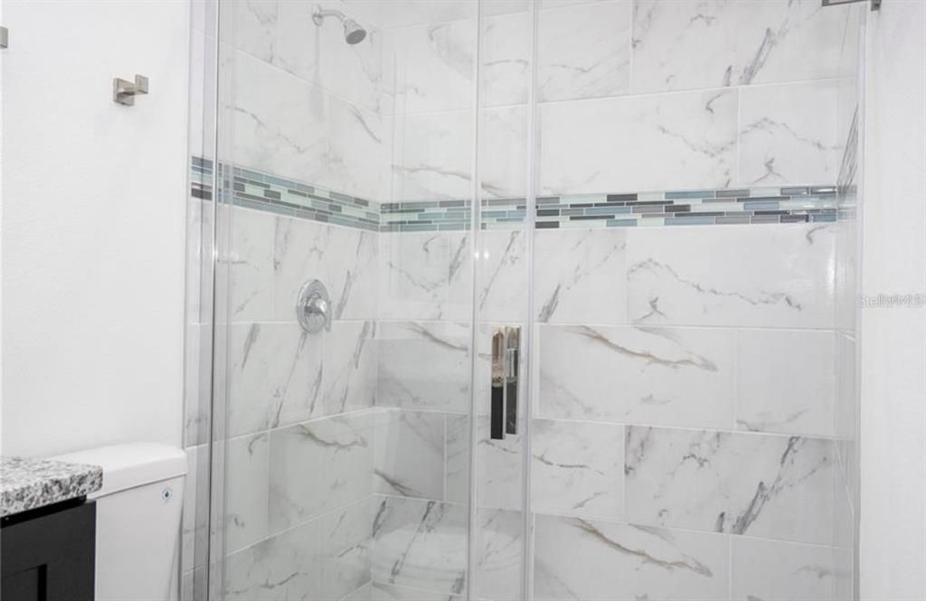 Bathroom, Glass Shower, Interior, Marble Walls