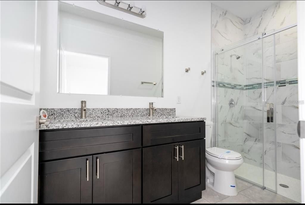 Bathroom, Glass Shower, Interior, Marble Walls