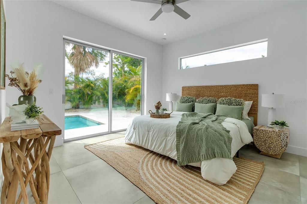 Bedroom, Interior, Pool, Recessed Lighting