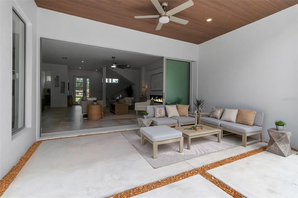 Fireplace, Interior, Living room, Recessed Lighting