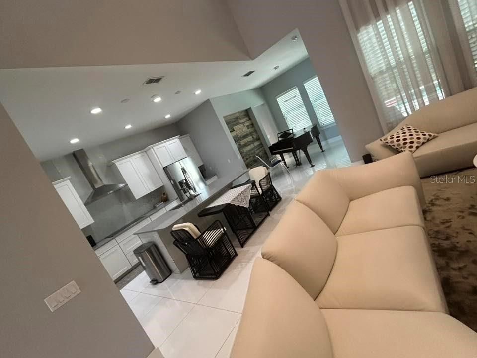 Interior, Kitchen, Living room, Piano, Recessed Lighting