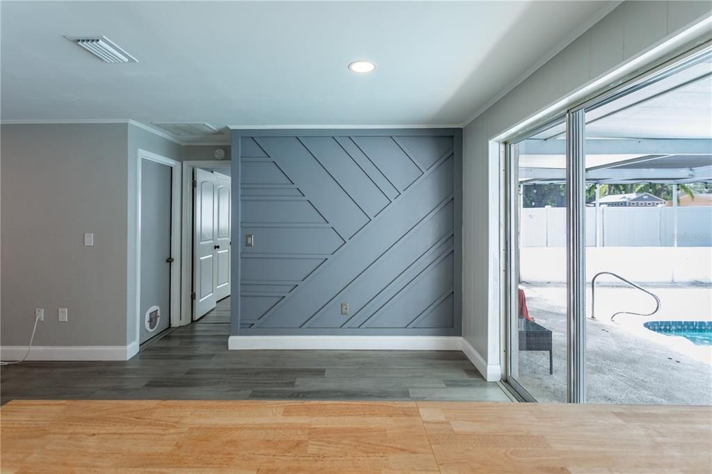 Interior, Pool, Recessed Lighting, Wood Texture Flooring