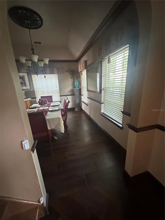 Chandelier, Dining room, Interior, Wood Texture Flooring