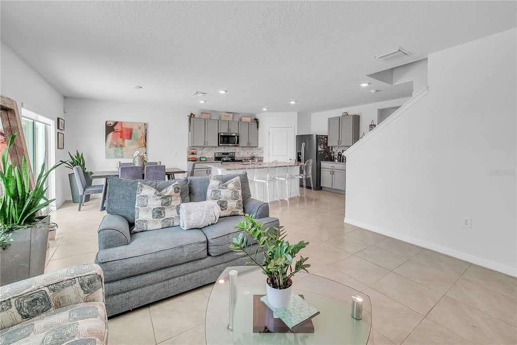 Dining room, Interior, Kitchen, Living room, Recessed Lighting, Stainless Steel Appliances