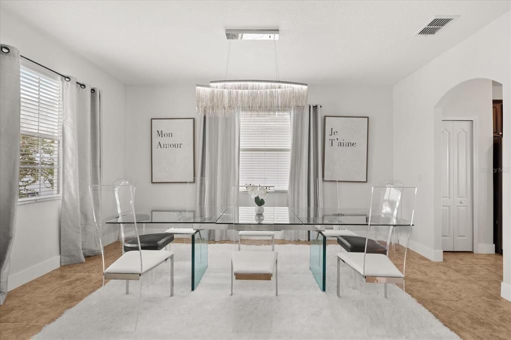 Chandelier, Dining room, Interior