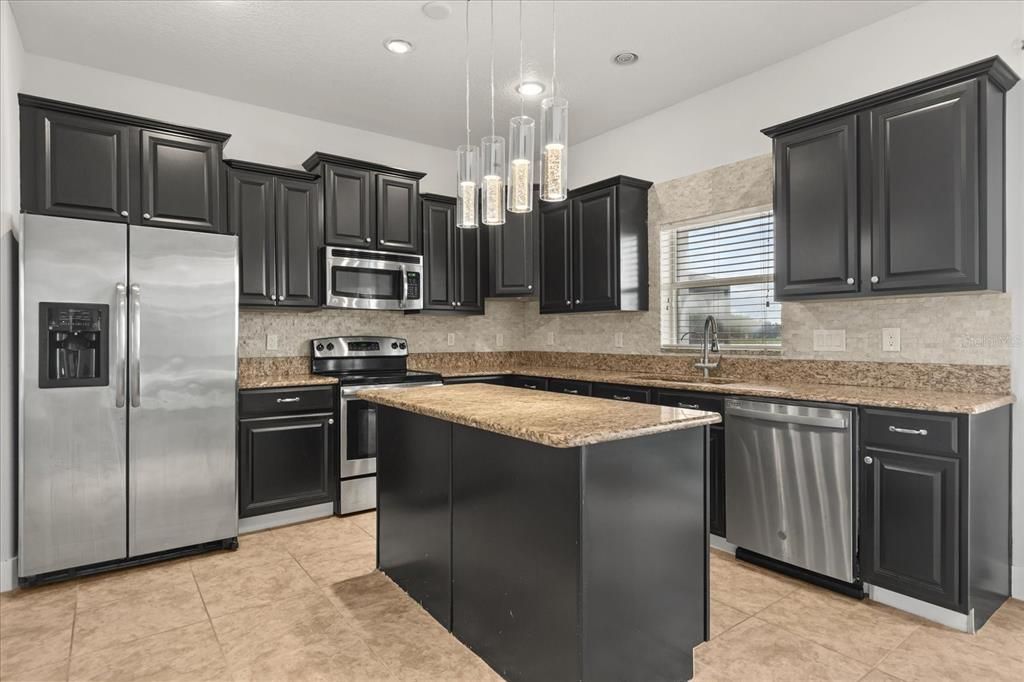 Interior, Kitchen, Pendant Lights, Recessed Lighting, Stainless Steel Appliances