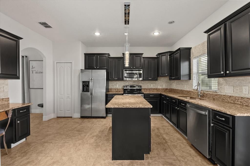 Interior, Kitchen, Pendant Lights, Recessed Lighting, Stainless Steel Appliances