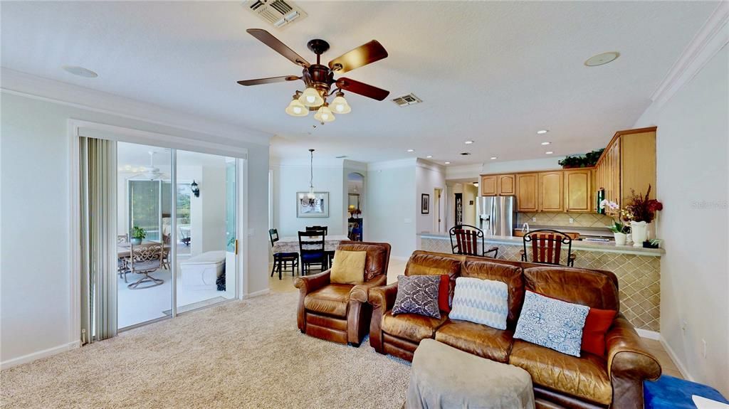 Dining room, Interior, Kitchen, Living room, Recessed Lighting, Stainless Steel Appliances