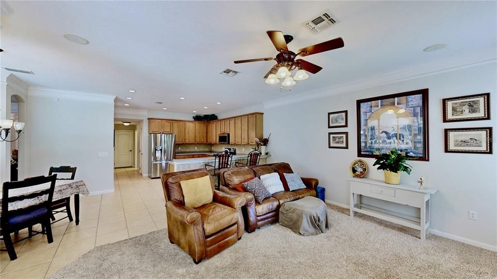 Dining room, Interior, Kitchen, Living room, Recessed Lighting, Stainless Steel Appliances