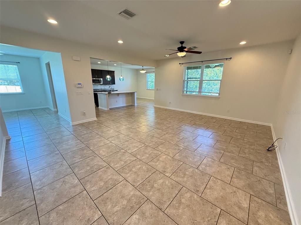 Empty room, Interior, Kitchen, Recessed Lighting