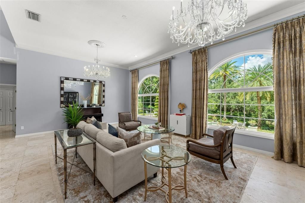 Chandelier, Interior, Living room, Recessed Lighting