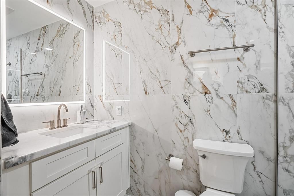 Bathroom, Interior, Marble Walls
