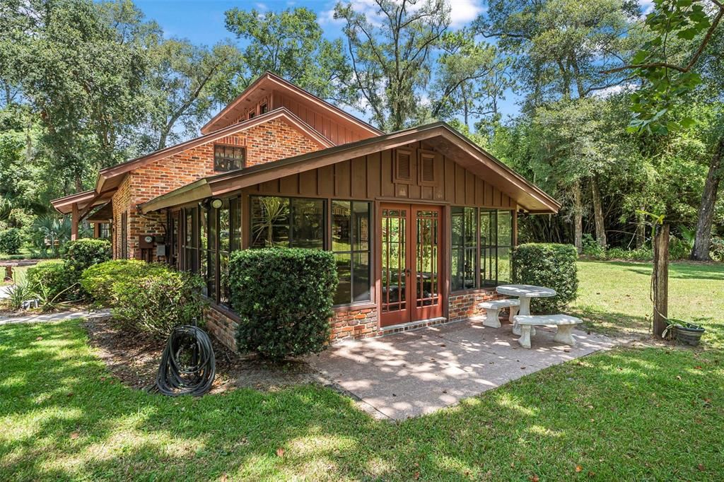 Backyard, Exterior, Facade, Brick Facade, None