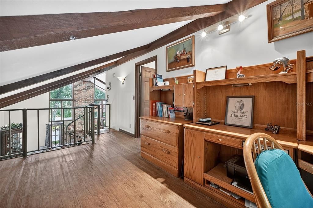 Home Office, Interior, Wooden Beams, Wood Texture Flooring