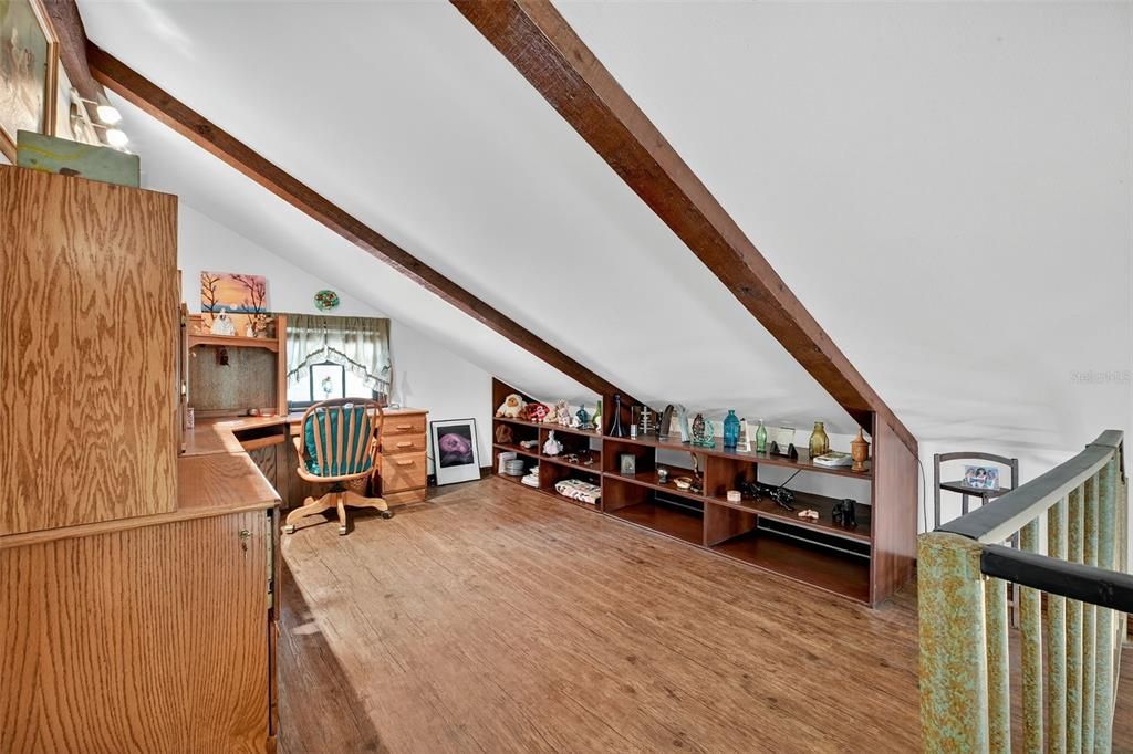 Home Office, Interior, Wooden Beams, Wood Texture Flooring
