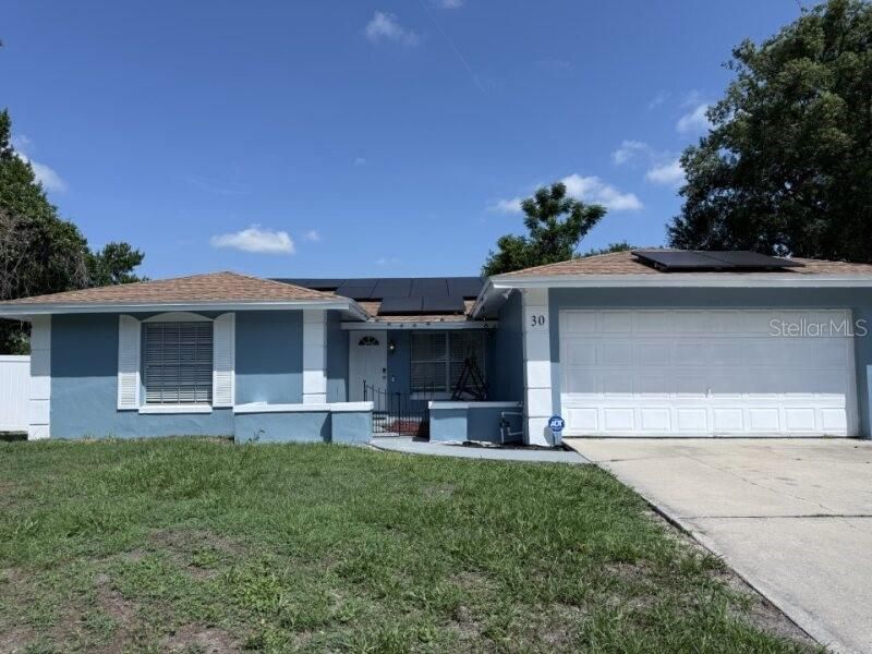 Attached, Exterior, Facade, Solar Panels, Ranch