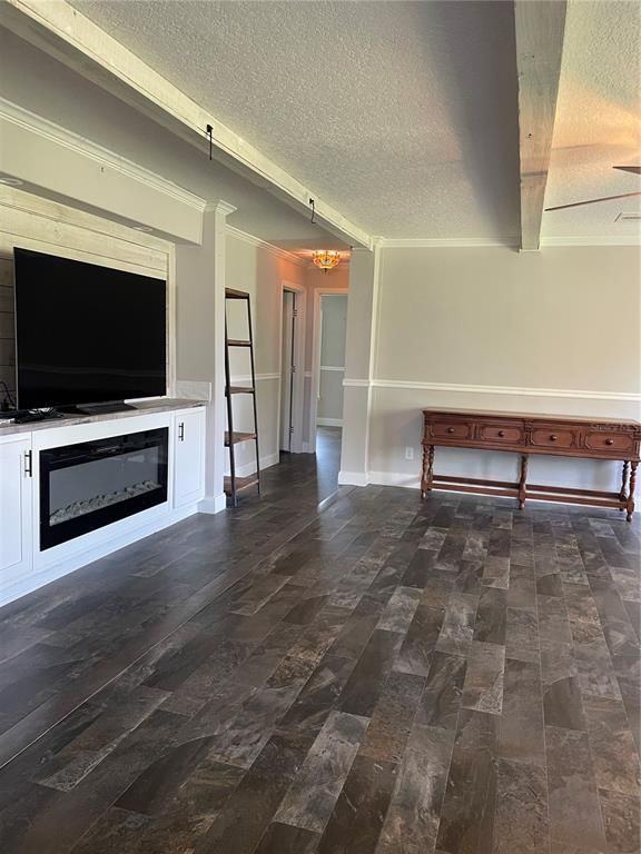 Chandelier, Fireplace, Interior