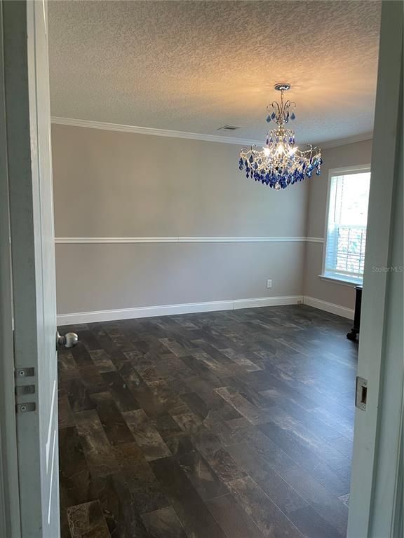 Chandelier, Empty room, Interior, Wood Texture Flooring