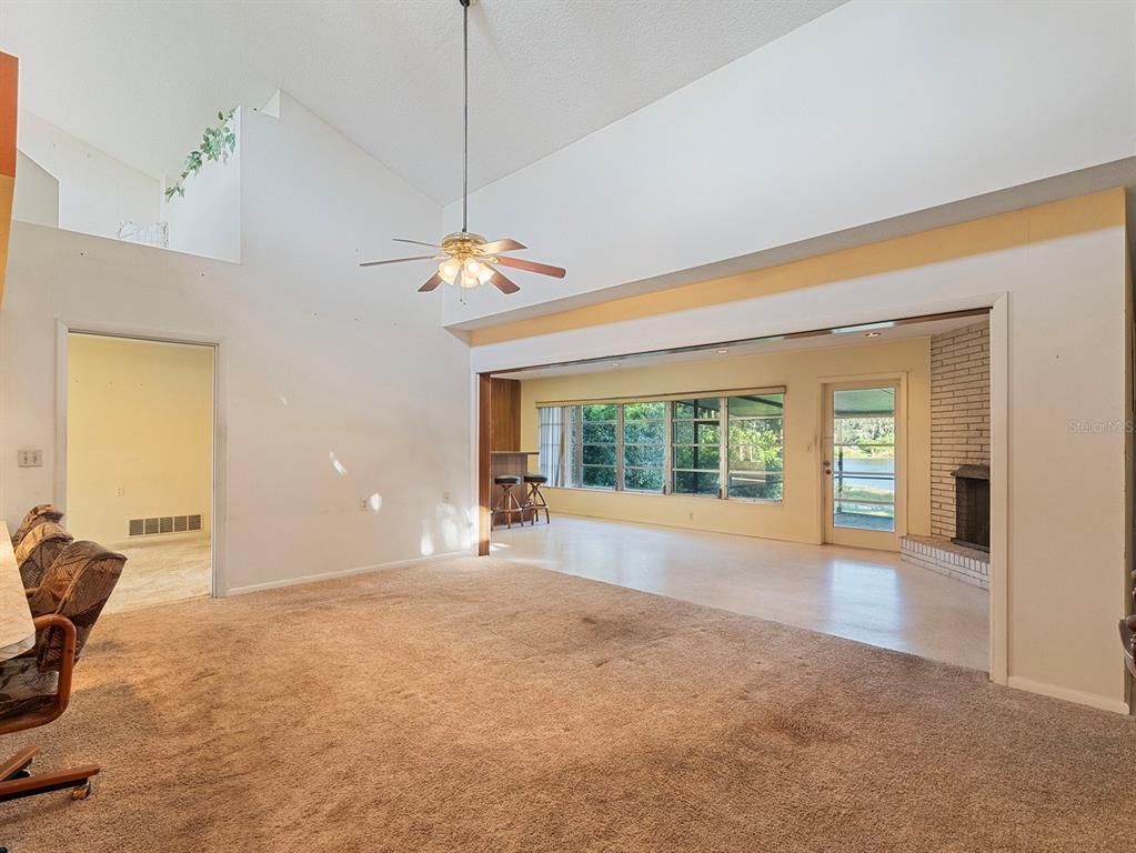 Empty room, Fireplace, Interior, Stone Walls