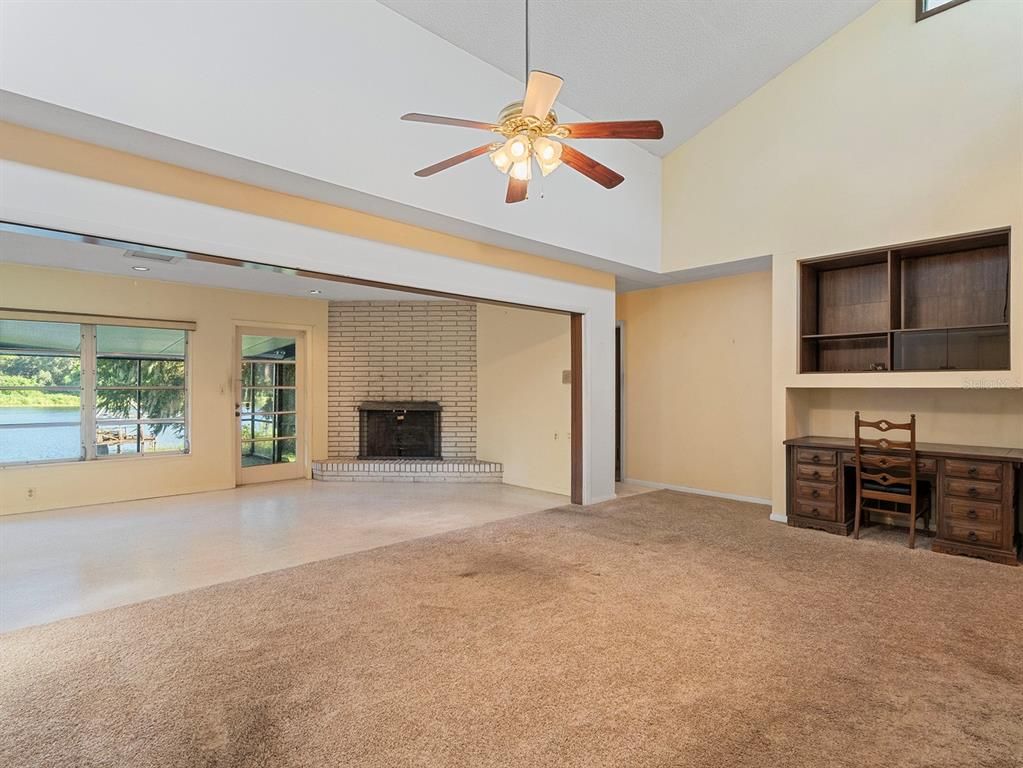 Empty room, Fireplace, Interior, Stone Walls
