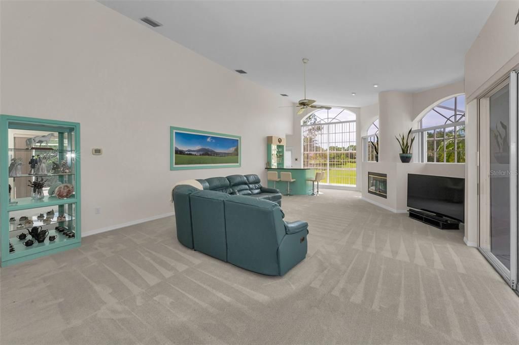 Fireplace, Interior, Living room, Recessed Lighting