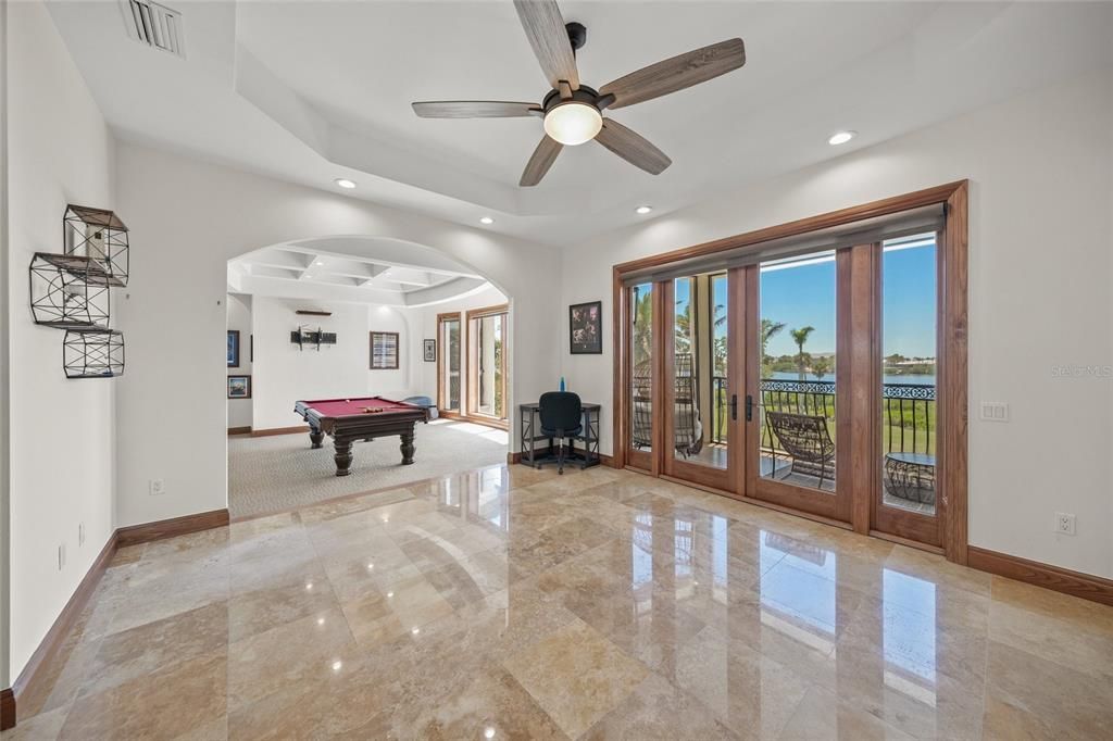 Billiard Table, Game Room, Interior, Recessed Lighting, Water