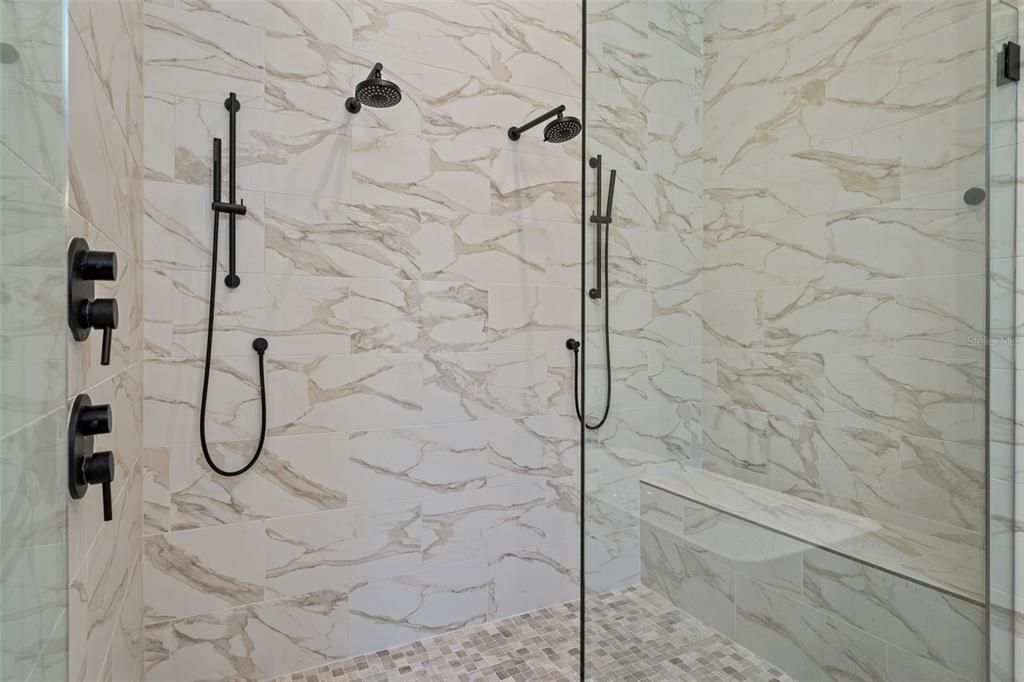 Bathroom, Glass Shower, Interior, Marble Walls