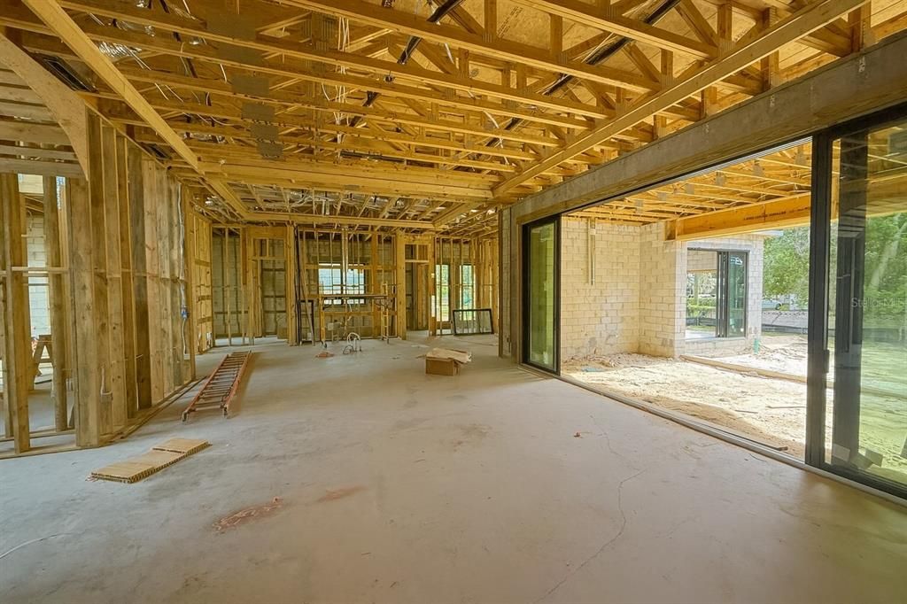 Interior, Stone Walls, Wooden Beams