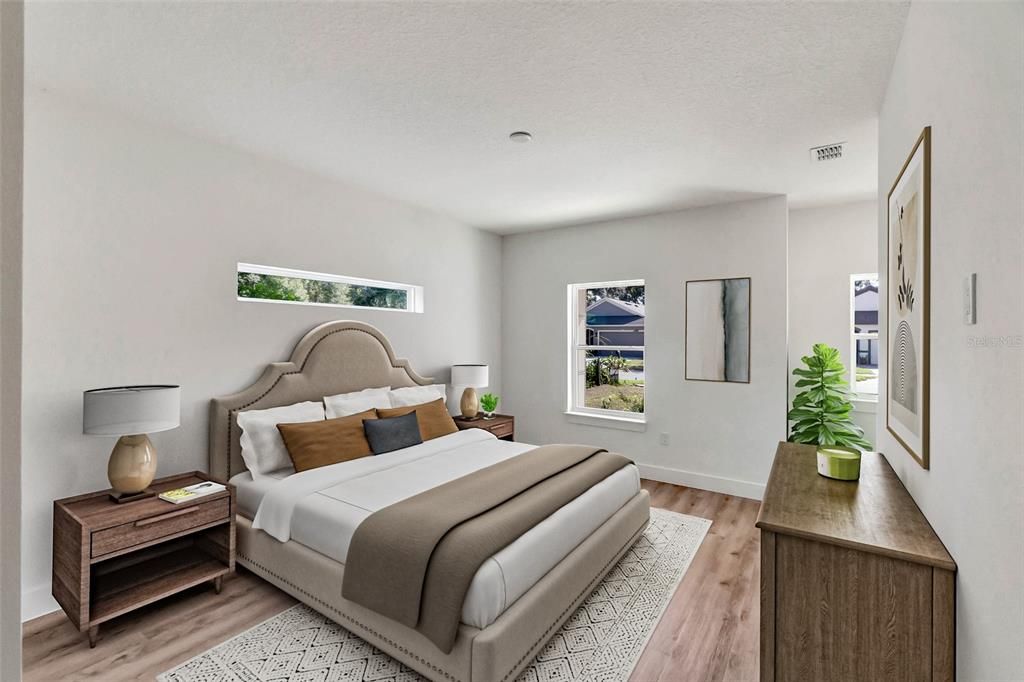 Bedroom, Interior, Wood Texture Flooring