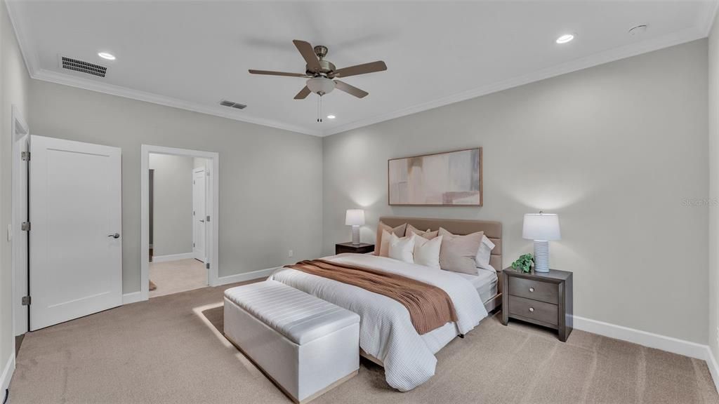 Bedroom, Interior, Recessed Lighting