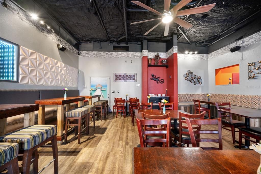Dining room, Interior, Wood Texture Flooring