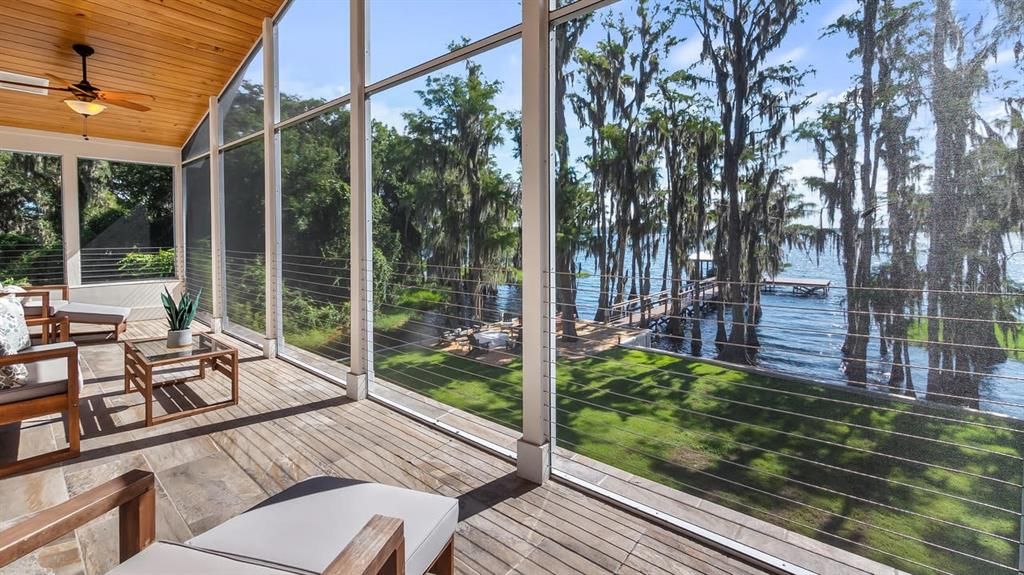 Interior, Sun Room, Water, Wood Texture Flooring