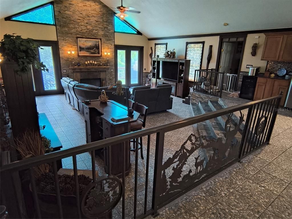 Fireplace, Interior, Living room, Stone Walls