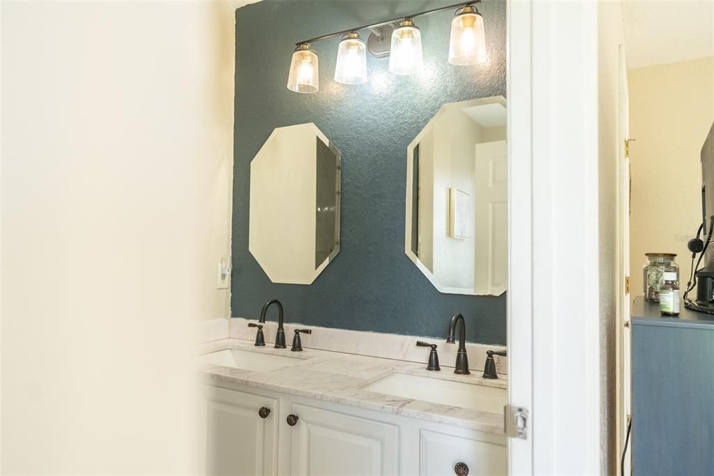 Bathroom, Dual Sink Vanities, Interior, Tile Countertops