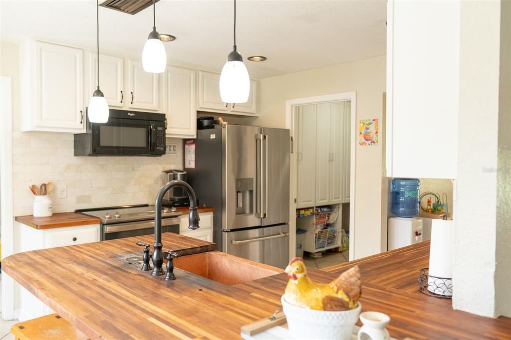 Interior, Kitchen, Pendant Lights, Recessed Lighting, Stainless Steel Appliances