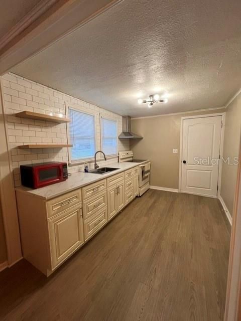 Interior, Kitchen, Stone Walls, Wood Texture Flooring