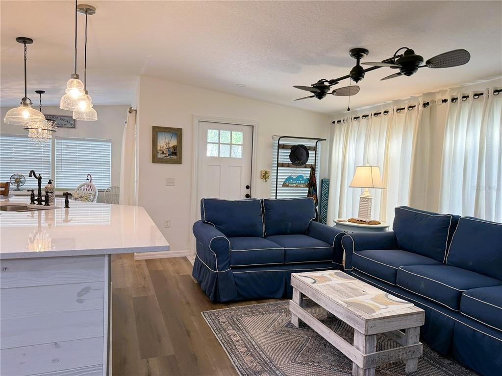 Interior, Living room, Pendant Lights, Wood Texture Flooring